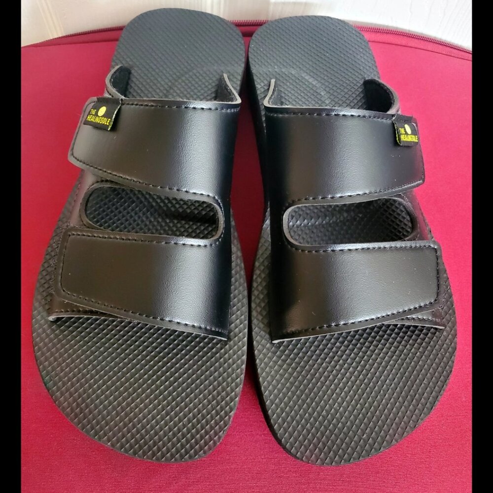 THE HEALINGSOLE WOMENS BLACK ORTHOPEDIC SANDAL (Size 8)